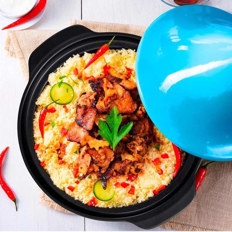 Kitchencook - Tajine électrique K-JINE 3 BLEUE - 300 W 3 L - Pot en terre cuite - miniature 3 - Zenkaa