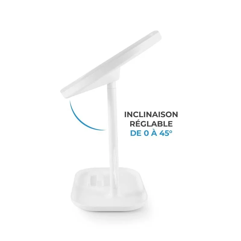 Miroir de table blanc avec LED et porte-bijoux rechargeable MIZO de Yoghi - miniature 7 - Zenkaa