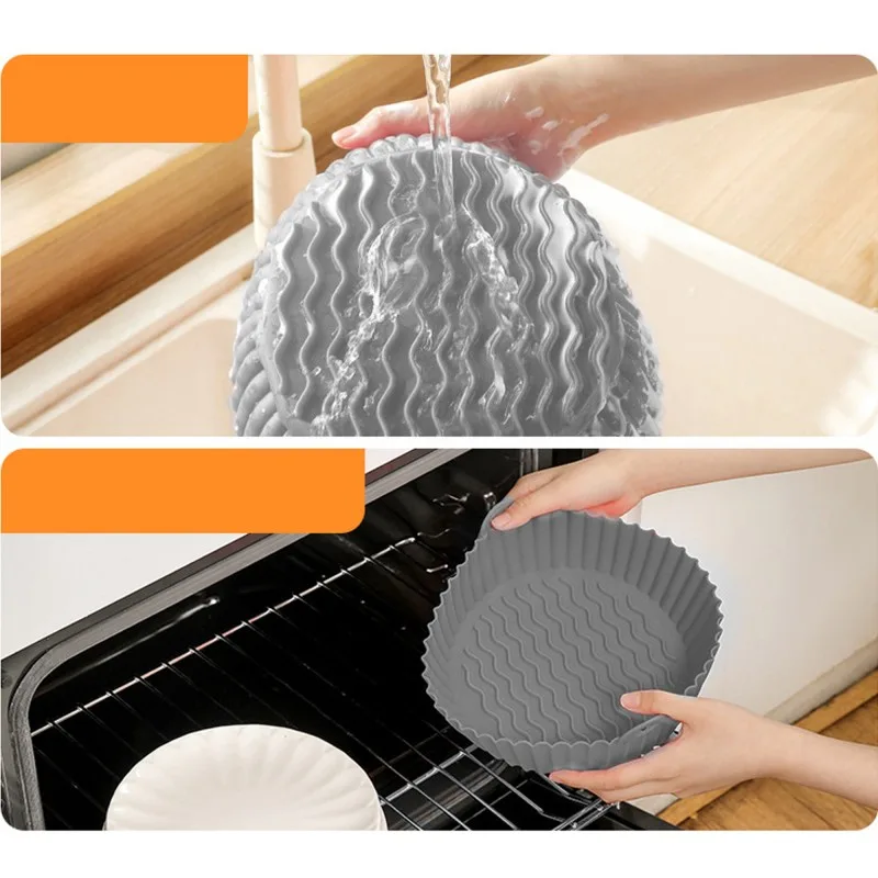Kitchencook - SILROUND1_GREY - Moule silicone rond Air Fryer - miniature 2 - Zenkaa