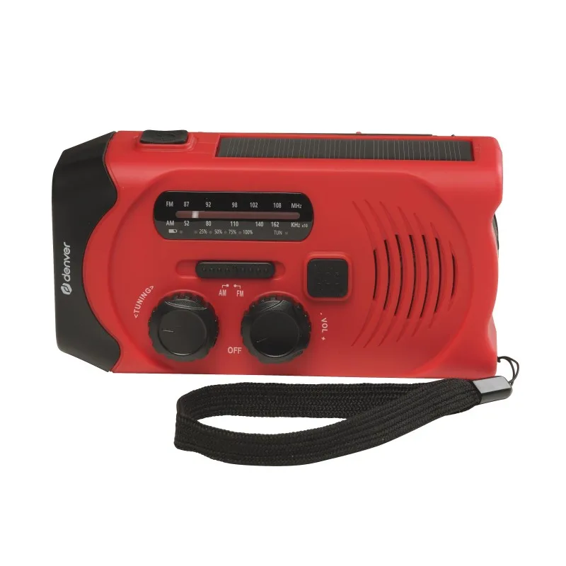 Denver - SCR-2000 - Radio portable solaire et manivelle - AM/FM - Lampe LED 1W - Batterie 2000mAh - Charge USB - Sirène SOS - miniature 4 - Zenkaa