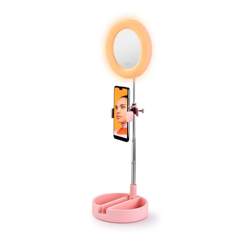 Miroir Selfie Avec LED MRR1 Pink De Yoghi - miniature 2 - Zenkaa