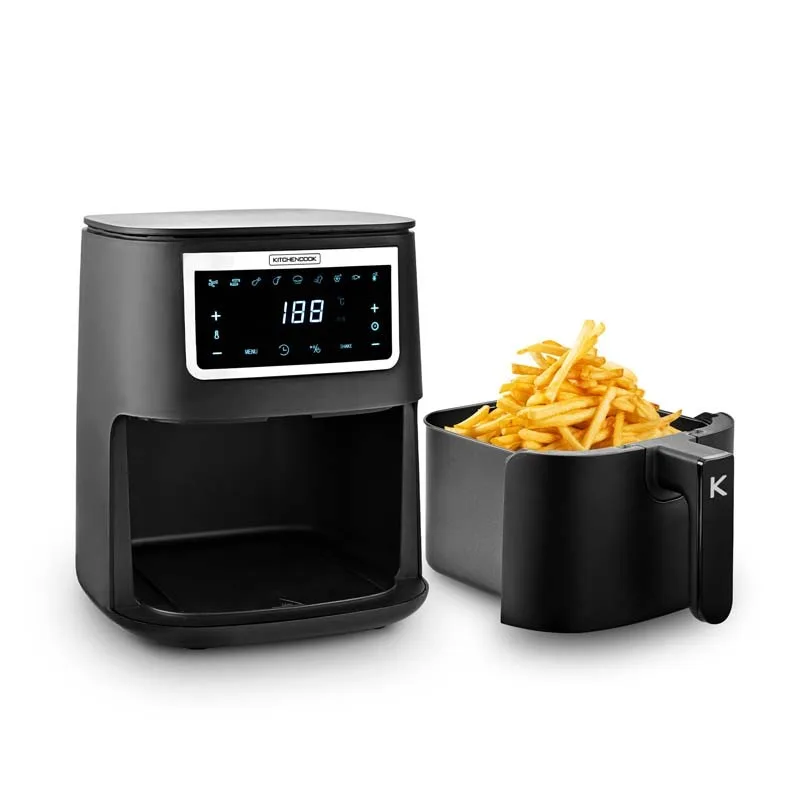 Kitchencook - Friteuse Sans Huile 4L - 8 programmes - Minuterie Numérique - Thermostat Réglable - 1400w - Noir - miniature 5 - Zenkaa