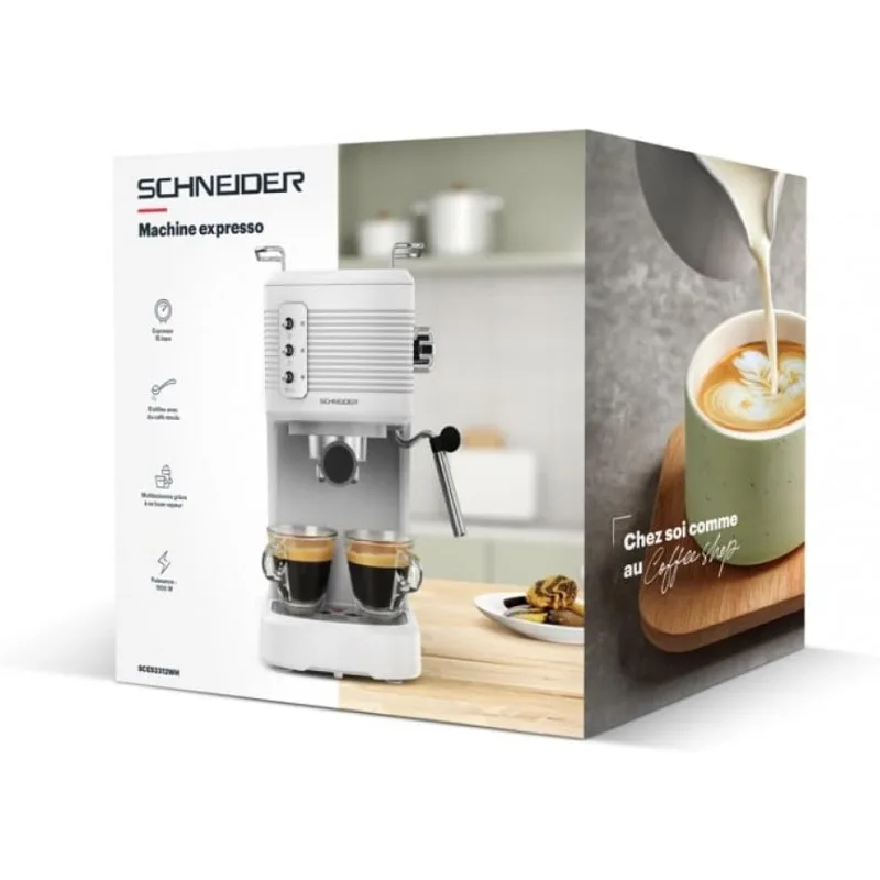 Machine à café expresso 1,2l SCES2312WH SCHNEIDER - miniature 4 - Zenkaa