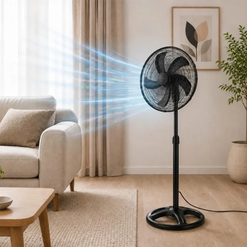 Ventilateur Sur Pied 45 cm – Puissance 60W et Fonctionnement Silencieux - miniature 3 - Zenkaa
