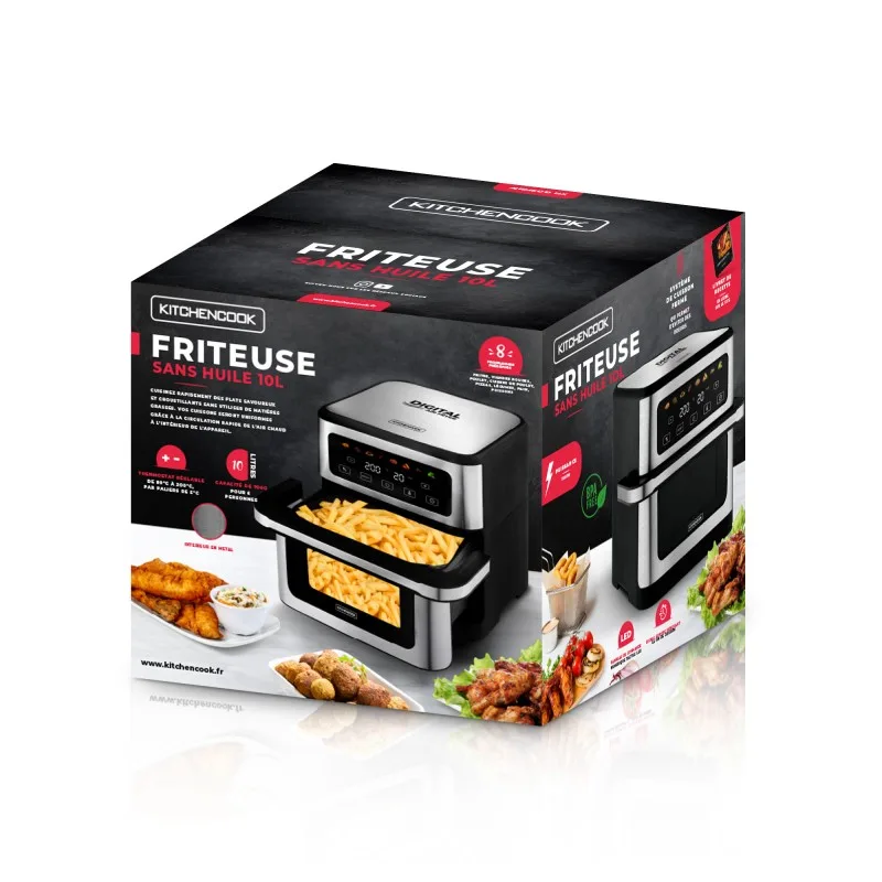 FRITEUSE À AIR 10L 1 bac AIRMED10 HX KITCHENCOOK - miniature 7 - Zenkaa