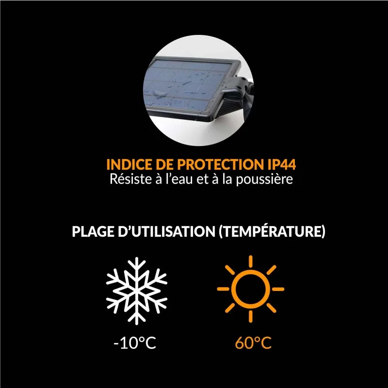 L450 - Projecteur solaire LED double - 400 lumens - Batterie 4000mAh - IP44 - Extérieur - miniature 2 - Zenkaa