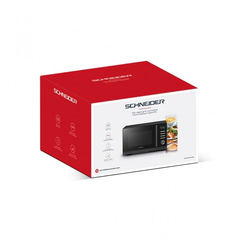 Schneider - SCMW2125GDB - Noir - Micro-ondes gril 25 L digital - 900 W - Gril 1000 W - miniature 3 - Zenkaa