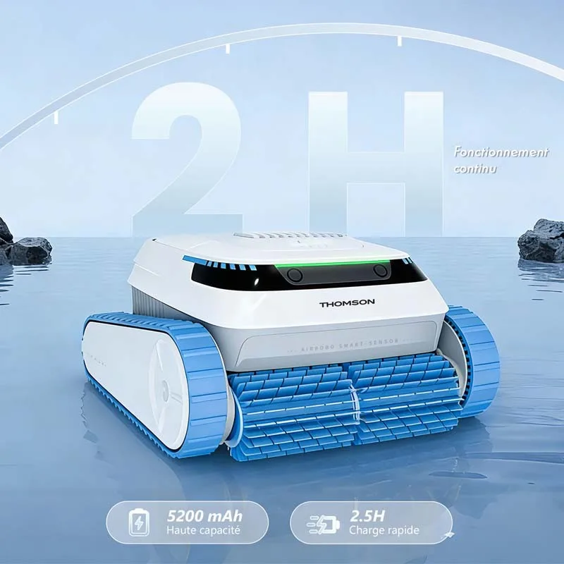 Thomson - SUBMARINE Y - Robot nettoyeur piscine - Fond parois ligne d’eau - Nettoyage complet - miniature 5 - Zenkaa