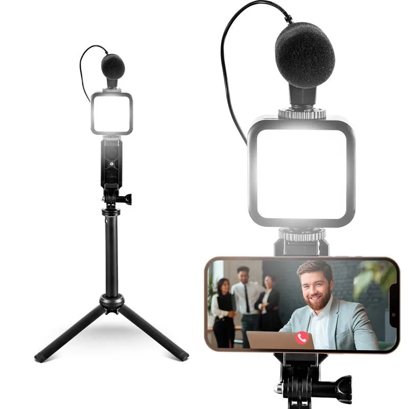 Trépied vlog et livestream avec LED et microphone VLOG 100 Wi Light - miniature 6 - Zenkaa