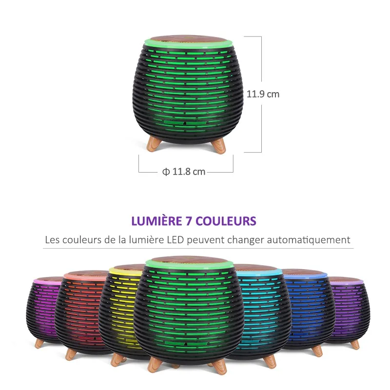 Diffuseur d'arôme, humidificateur et lampe Ultrasonique AROMI noir Yoghi - miniature 2 - Zenkaa