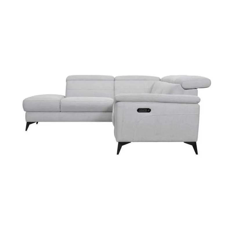 MELBOURNE CANAPÉ D'ANGLE GAUCHE AVEC 1 PLACE RELAX ÉLECTRIQUE TISSU GRIS VIMELBOURNEAGGR - miniature 4 - Zenkaa