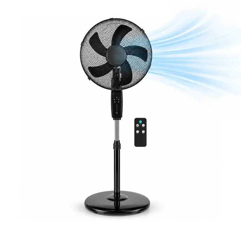 Ventilateur sur Pied avec Télécommande 40 cm – Noir 60W - Zenkaa