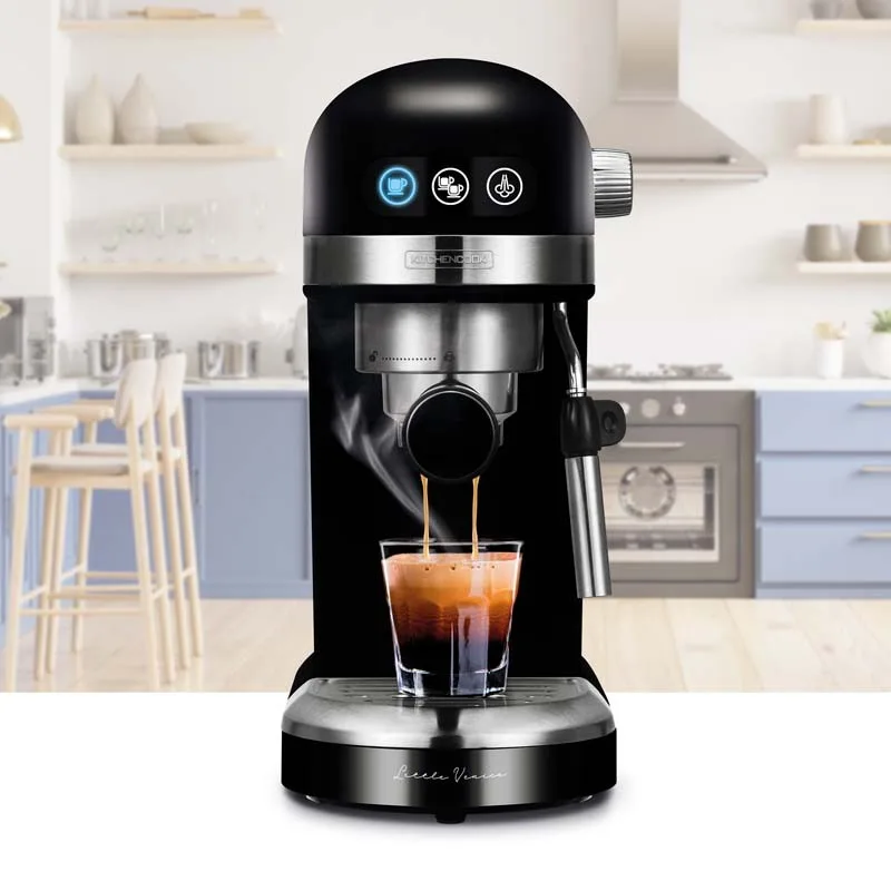 Machine à expresso 19 bars avec buse en inox LITTLE VENICE noir Kitchencook - miniature 3 - Zenkaa