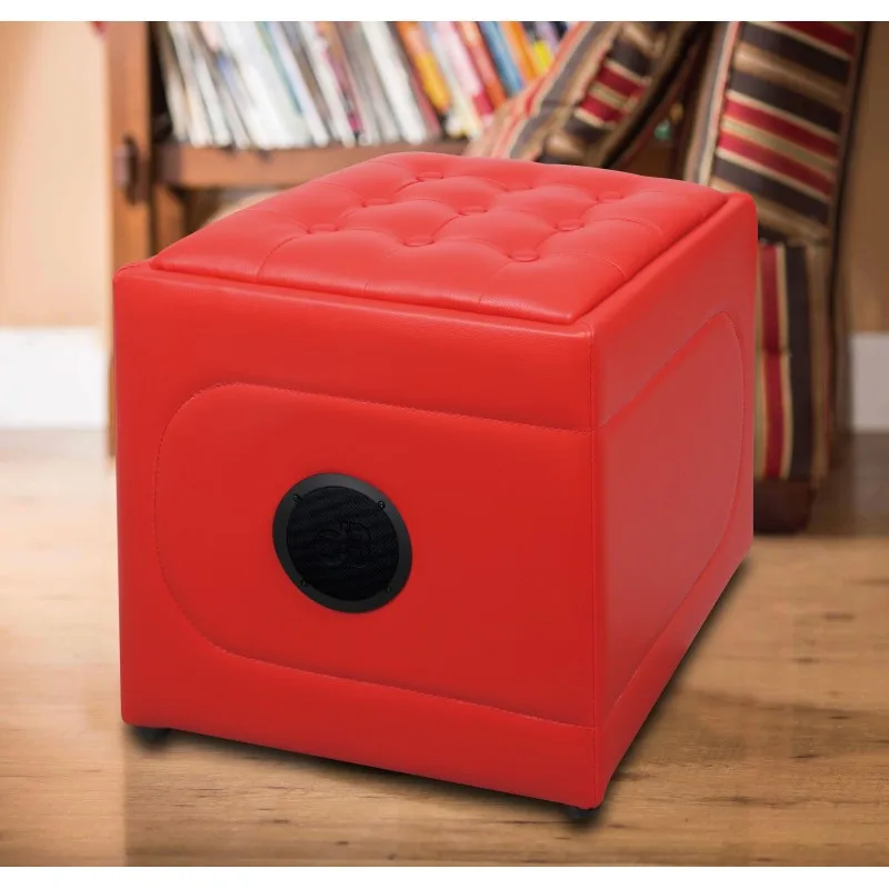 Dynabass - SOFA SOUND RED - Pouf musical Bluetooth sans fil - 10W - Batterie rechargeable intégrée - miniature 2 - Zenkaa