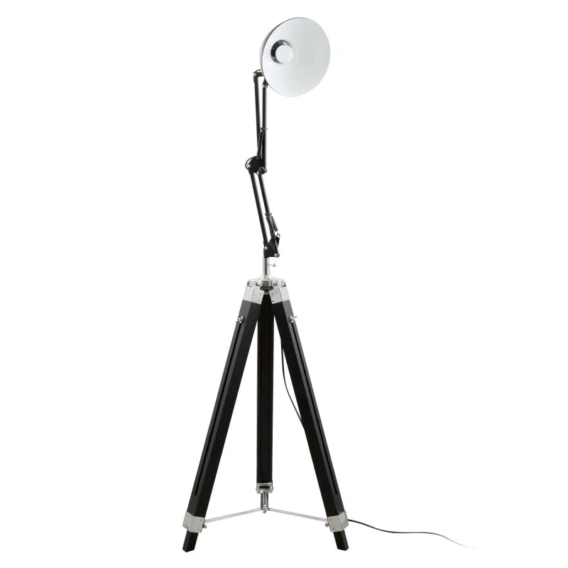 Gasoline - OFFICE Noir - Lampadaire décoratif - Bois et métal - Pied 170 cm - Abat-jour 20 cm - miniature 3 - Zenkaa