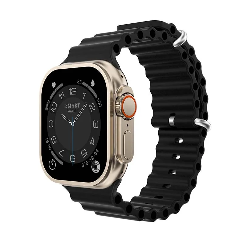 MONTRE CONNECTÉE CADRAN GOLD 2 BRACELETS SILICONE NOIR ET ROSE INWATCH I GOLD ICONIC - miniature 2 - Zenkaa