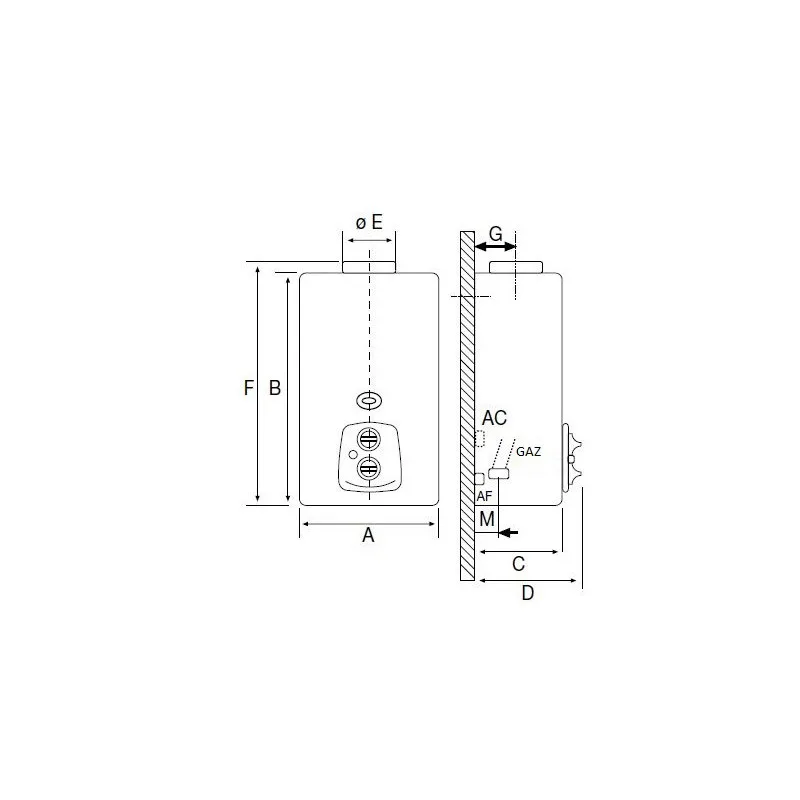 Fagor - FL14IN - White - Chauffe-eau 14L - Gaz naturel G20 - Allumage pile - miniature 5 - Zenkaa