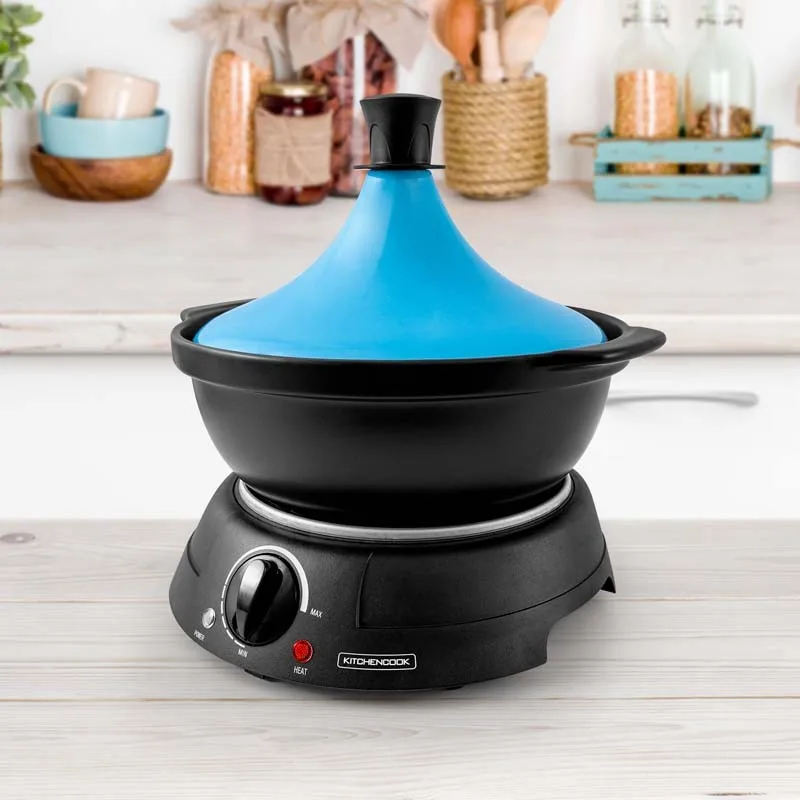 Kitchencook - Tajine électrique K-JINE 3 BLEUE - 300 W 3 L - Pot en terre cuite - miniature 4 - Zenkaa