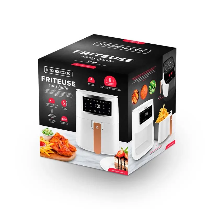 KitchenCook - AIRMED4 - Blanc - Friteuse sans huile - 4 L - 1400 W - miniature 5 - Zenkaa