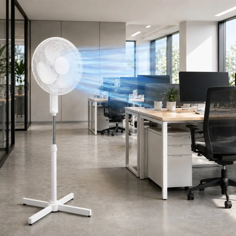 Ventilateur sur Pied Silencieux 40 cm – Blanc 40W - miniature 2 - Zenkaa