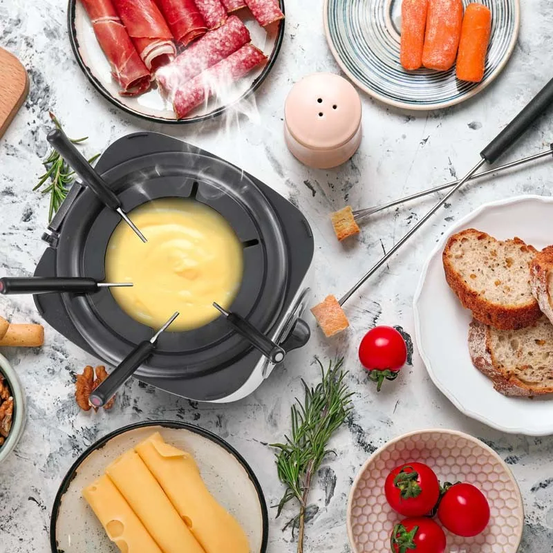 Kitchencook - Friteuse électrique 1L 2en1  - Avec service à fondue - Couvercle avec fenêtre - Revêtement antiadhésif - miniature 2 - Zenkaa