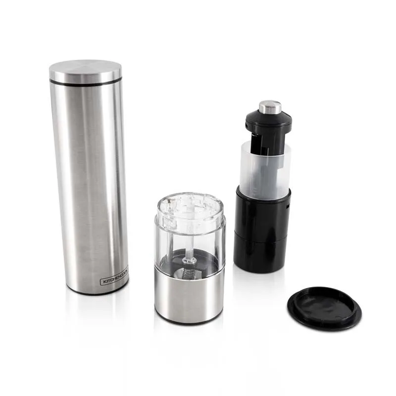 Kitchencook - SALT AND PEPPER  - Set moulins à sel et poivre électriques inox - 2 pièces - miniature 2 - Zenkaa