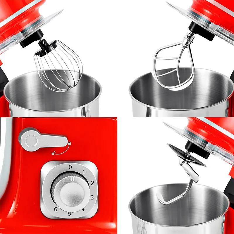 Kitchencook - Robot pâtissier REVOLVE_RED - 1300 W 5 L - 3 accessoires - miniature 2 - Zenkaa