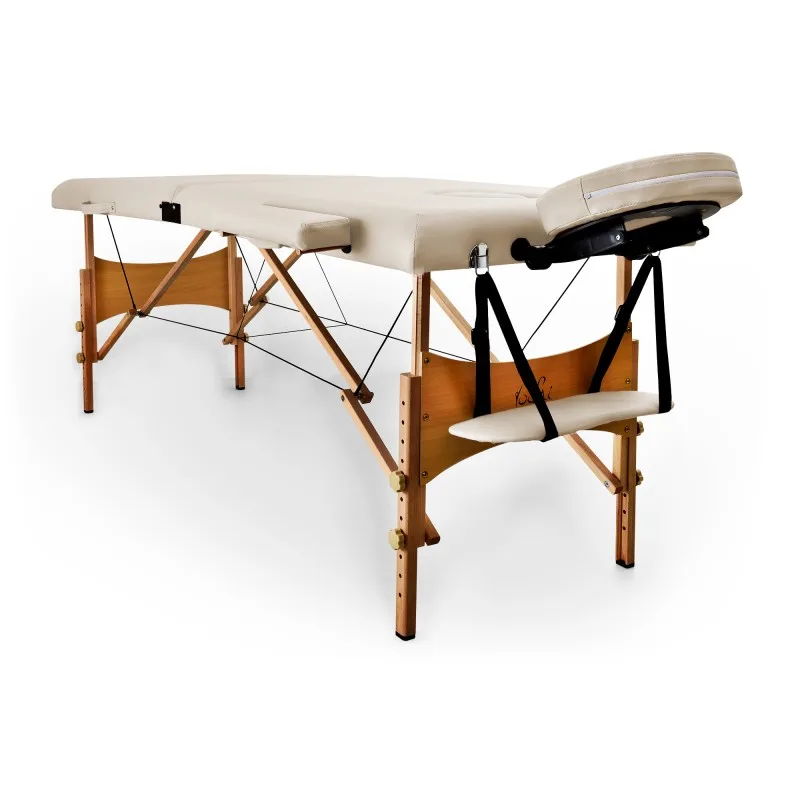 Yoghi - TDM102 CREAM - Table de massage pliante 2 zones - Bois de hêtre - Dossier réglable - Housse de transport incluse - miniature 4 - Zenkaa
