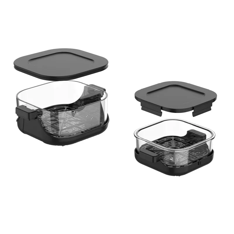 KitchenCook - CrispX - Friteuse à air panoramique 2 récipients verre - miniature 7 - Zenkaa