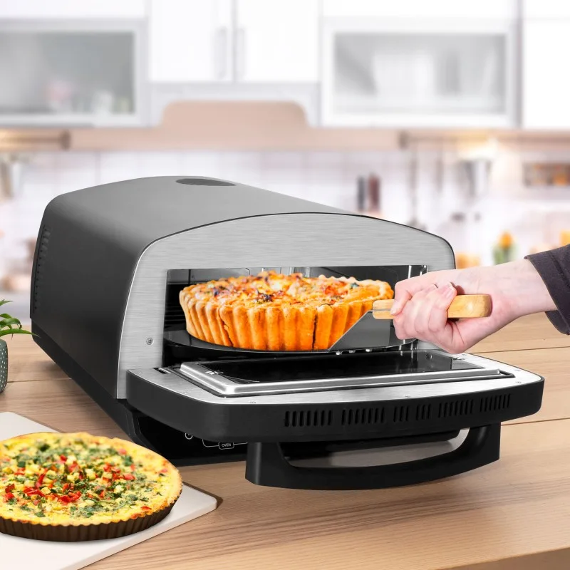 KITCHENCOOK - Four à Pizza - 2000W - Jusqu'à 450°C - 12 Programmes - Plaque de cuisson en émail, Pelle et Coupe pizza en Inox - miniature 4 - Zenkaa