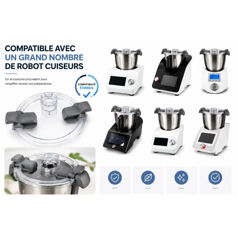 Couvercle Compatible Avec Robot CUISIO X CONNECT/+ De Kitchencook - miniature 2 - Zenkaa