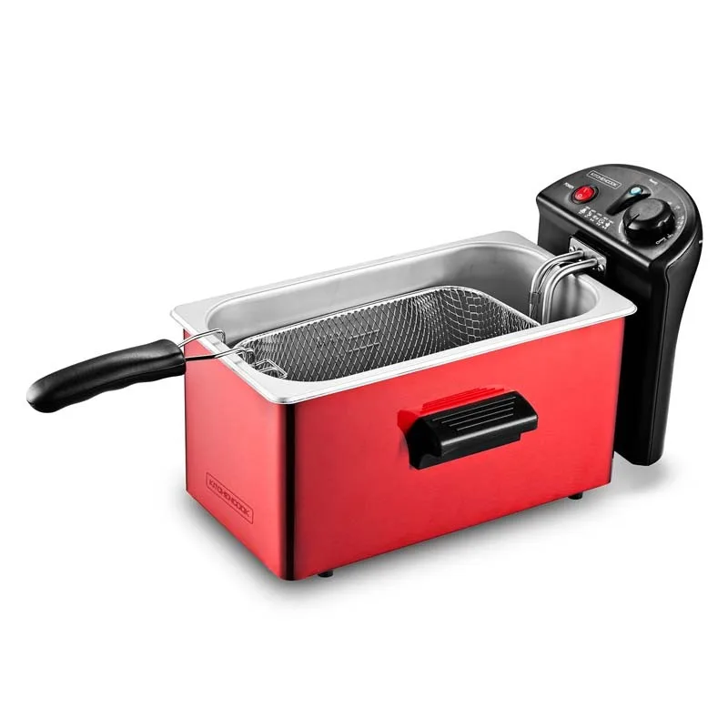 Friteuse Semi-Pro Inox 2100w 3l Avec Fenêtre En Verre Rouge KFRY - Reconditionné - miniature 6 - Zenkaa