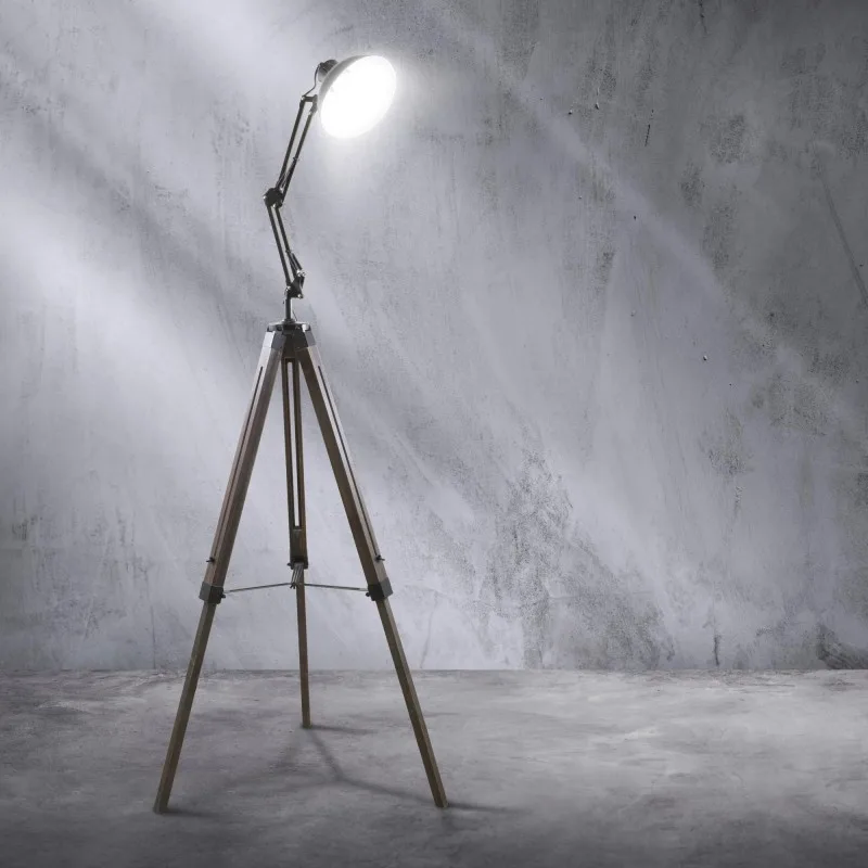 Gasoline - OFFICE Vielli - Lampadaire décoratif - Bois et métal - Pied 170 cm - Abat-jour 20 cm - miniature 9 - Zenkaa
