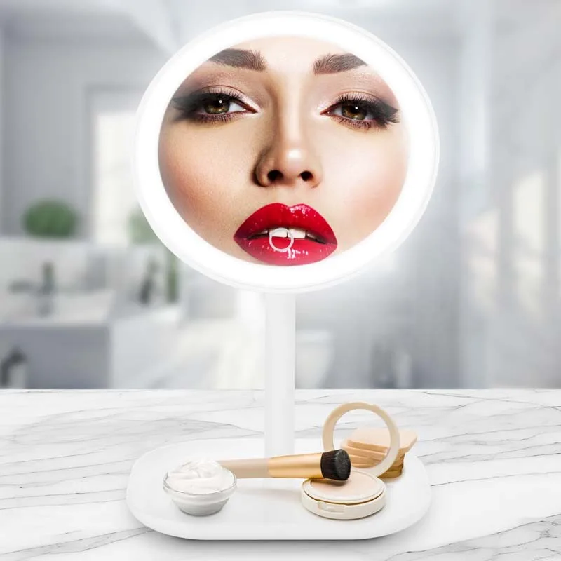 Yoghi - BEAUTY STAND - Miroir grossissant LED tactile - 10X - 16 cm - Intensité réglable - Base de rangement intégrée - miniature 4 - Zenkaa