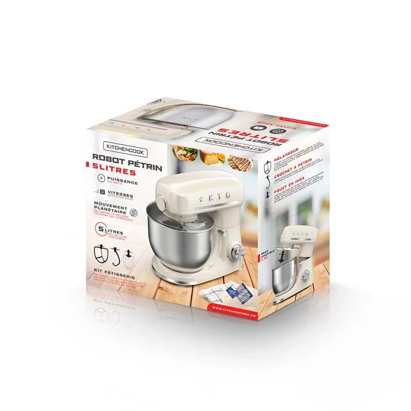 ROBOT PÉTRIN 5L INSPIRON CREAM KITCHENCOOK - miniature 6 - Zenkaa