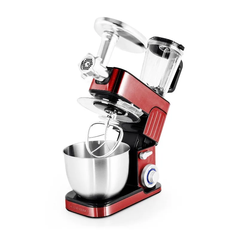 Robot pétrin 5.5L avec hachoir ANTARA PRO rouge Kitchencook - miniature 4 - Zenkaa