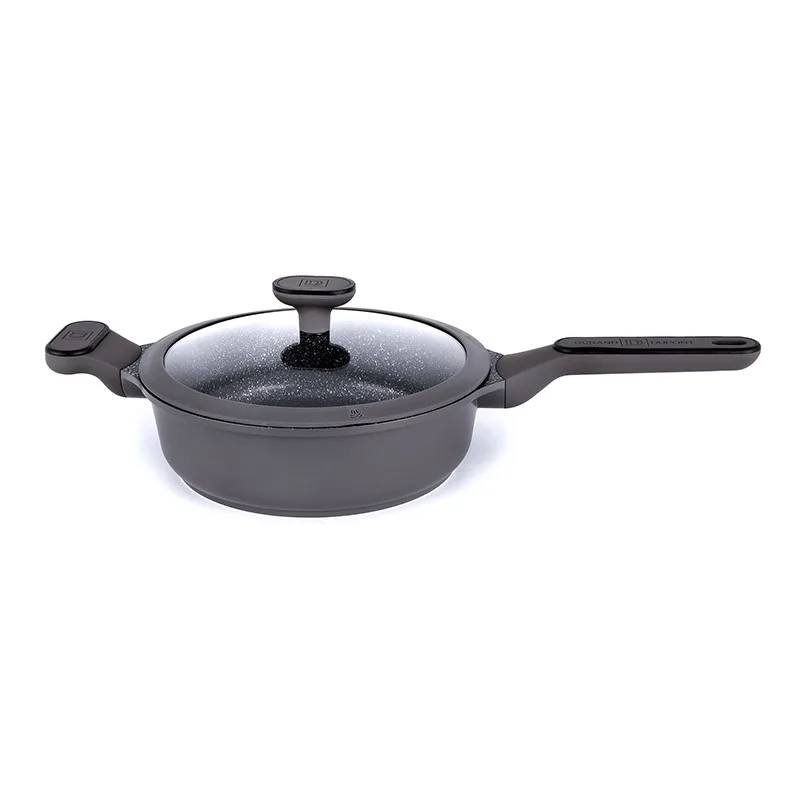 SAUTEUSE 24 CM EN FONTE D'ALUMINIUM AVEC COUVERCLE EN SILICONE SYCAMORE ST24TFI DE KITCHENCOOK - miniature 3 - Zenkaa