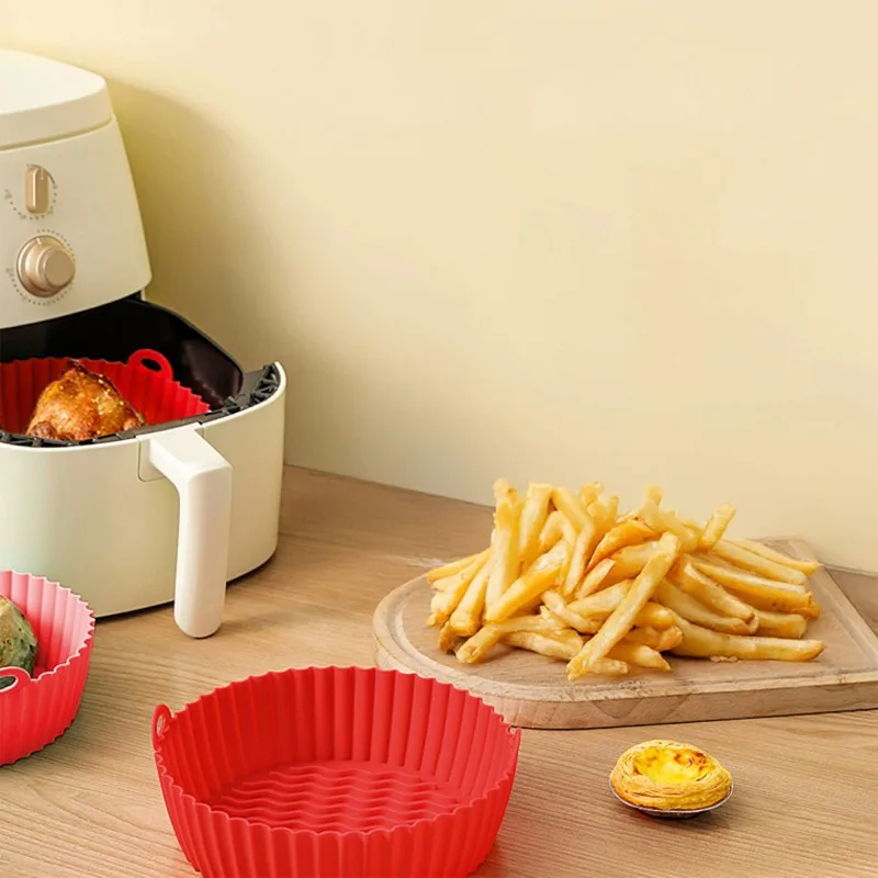 Kitchencook - SILROUND2_RED - Lot de 2 moules silicone ronds Air Fryer - miniature 3 - Zenkaa