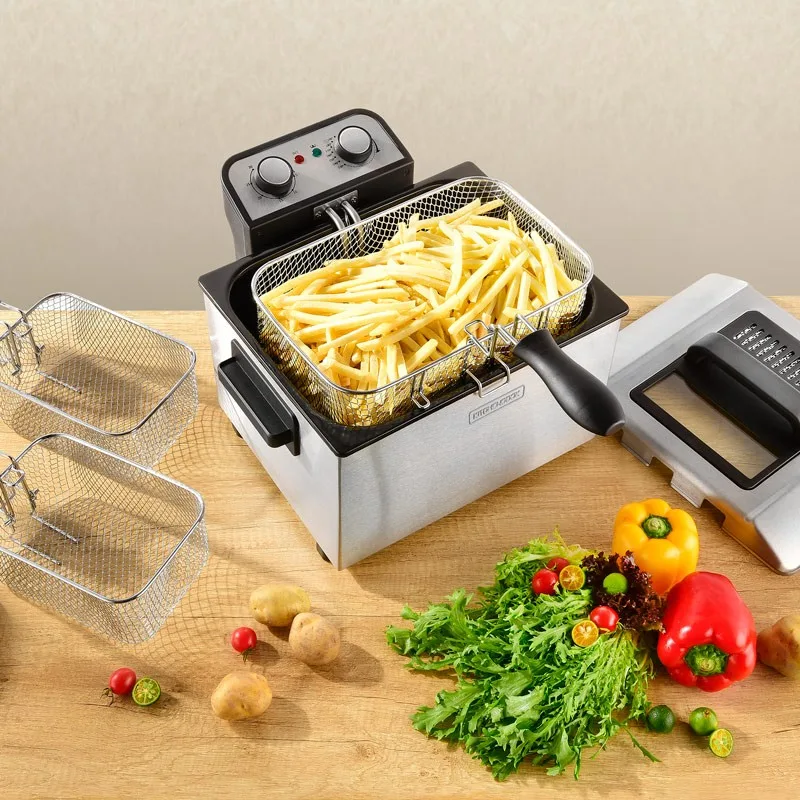 Friteuse Semi-Pro 3000w 5l Avec Fenêtre En Verre K-FRY XL INOX - Reconditionné - miniature 6 - Zenkaa