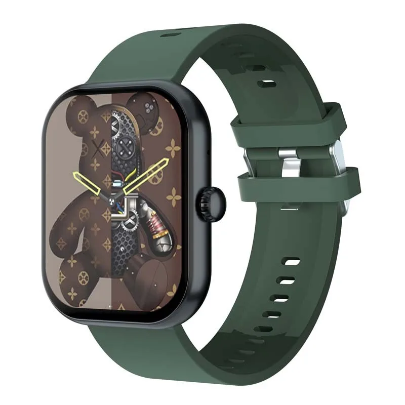 MONTRE CONNECTÉE CADRAN NOIR 2 BRACELETS SILICONE NOIR ET KAKI INWATCH II BLACK ICONIC - miniature 4 - Zenkaa
