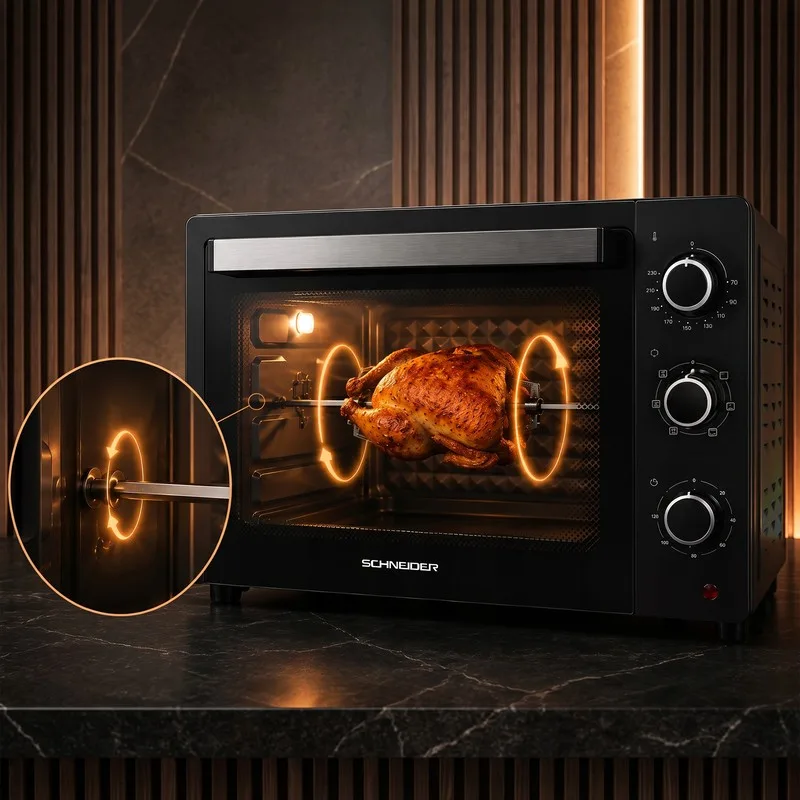 Schneider - SCEO2355MFB - Noir - Four électrique 55 L multifonction - Tournebroche - 1900 W - miniature 5 - Zenkaa