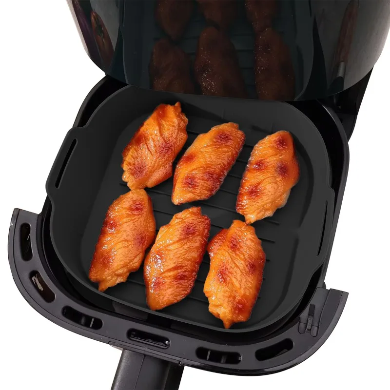 Kitchencook - SILPOT SQUARE BLACK - Lot de 2 paniers cuisson silicone Air Fryer - miniature 4 - Zenkaa