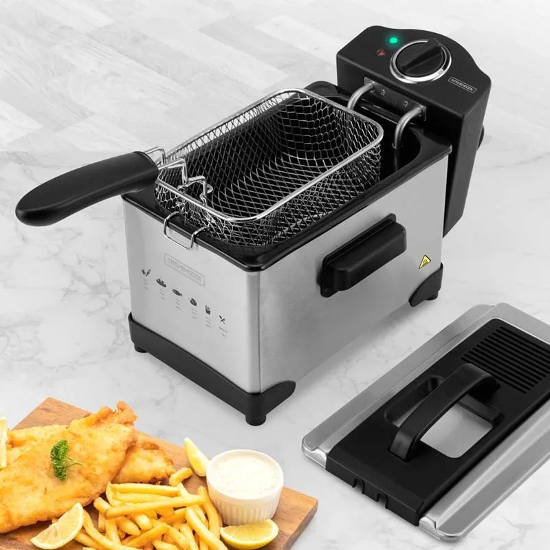 KitchenCook - FRY PLUS - Inox - Friteuse semi-pro - 3 L - 2000 W - miniature 5 - Zenkaa