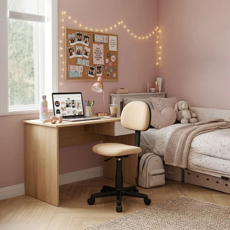 Ecla - Beige - Chaise de bureau ergonomique - Hauteur réglable - Dossier rembourré - miniature 3 - Zenkaa