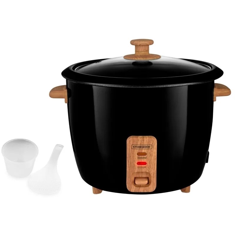 Kitchencook - Cuiseur à riz JAPAN WOOD BLACK - 400 W 1 L - Cuillère et verre mesureur - miniature 2 - Zenkaa