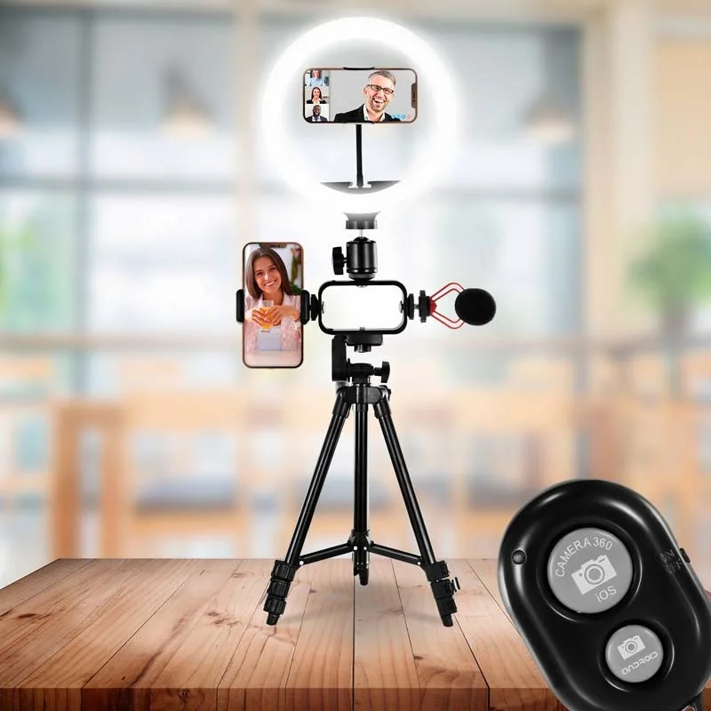 Trépied Vlogging Kit Avec Anneau Lumineux Livestreaming VLOG 550 - Reconditionné - miniature 5 - Zenkaa