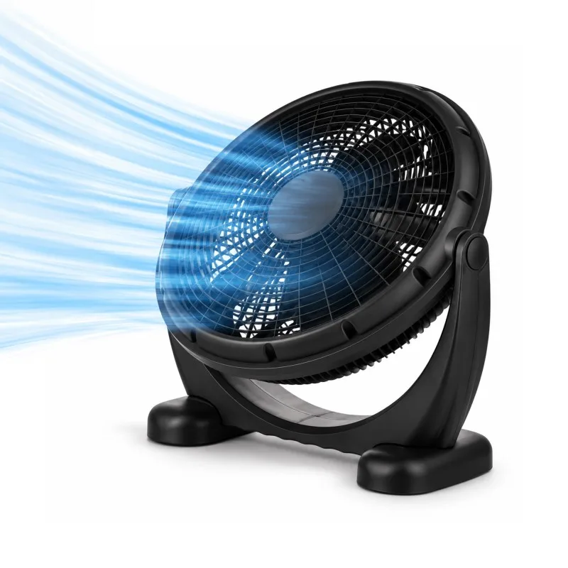 Ventilateur de Sol et table Rond Inclinable 36 cm – Noir 50W - Zenkaa