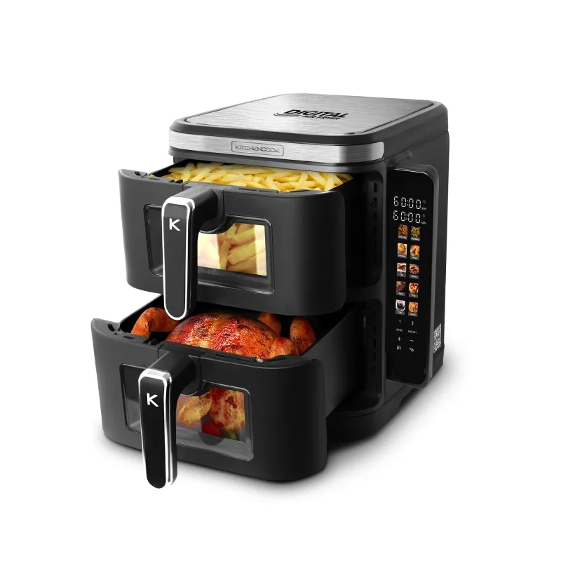 Friteuse à air double 12L 2800W AIRFLOW12 W LED AIRFLOW Kitchencook - miniature 2 - Zenkaa
