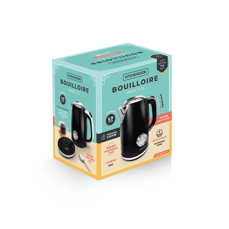 Bouilloire style rétro avec filtre calcaire RETRO TEA noir Kitchencook - miniature 6 - Zenkaa