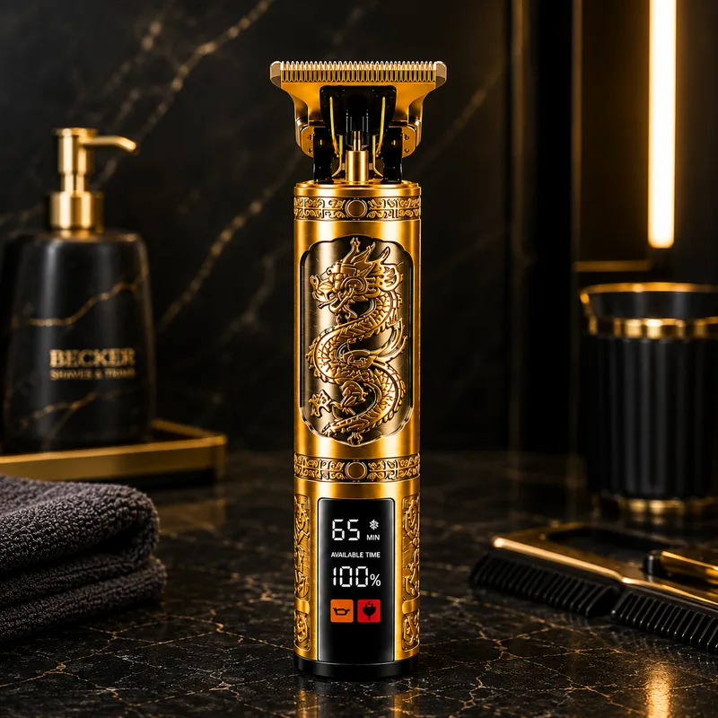 Becker - Dragon Gold - Tondeuse sans fil pour cheveux et barbe pour homme avec écran LED doré - miniature 4 - Zenkaa